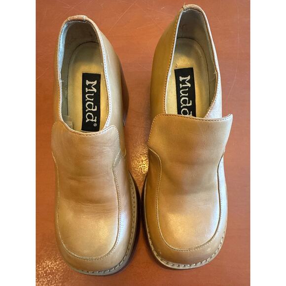 Mudd Metro Tan Platform Boots Y2K Chunky Heel Vintage Size 8.5 70's Retro Shoe - Picture 3 of 7